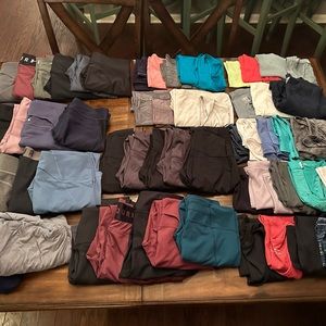 Giant lot of 55 EUC Under Armour, Adidas, Gymshark, Reebok, Athleta gym clothing